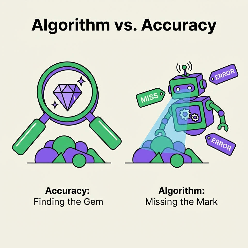 Algorithm vs accuracy illustration