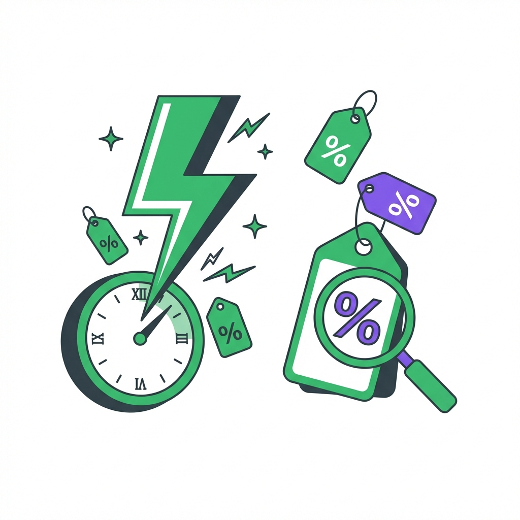 Flash sales vs real deals illustration